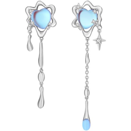 ZEGL设计师浮生若梦系列星星月光石流苏耳环女夏耳钉925银针耳饰 商品图6