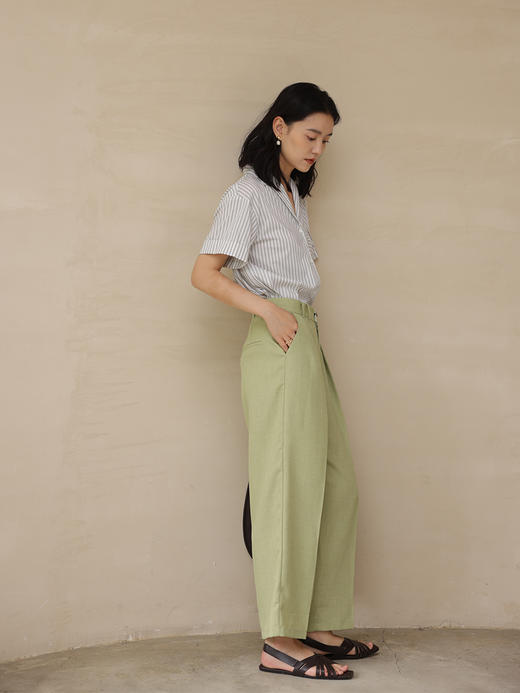 【周四精选福利】HeyDress麻感休闲裤女夏季薄款高腰显瘦九分裤宽松垂感直筒裤子 商品图3