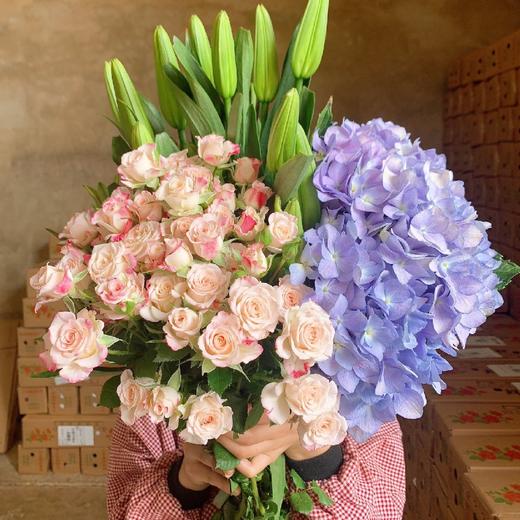 多头黑美人组合花束有香味冷链包邮