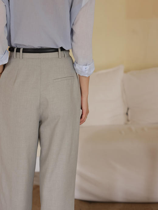 【周四精选福利】HeyDress麻感休闲裤女夏季薄款高腰显瘦九分裤宽松垂感直筒裤子 商品图2