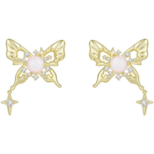 ZEGL设计师幻野系列蝴蝶耳环女小众设计感高级耳钉925银针夏耳饰 商品图2