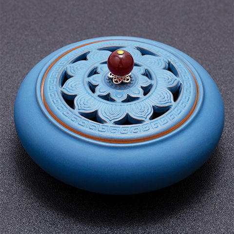 丘陵峦山陶瓷香炉创意禅意香薰炉家用室内净化空气仿古檀香盘香炉 商品图6