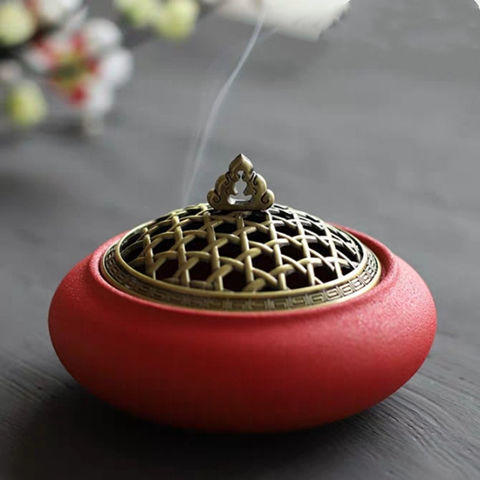 丘陵峦山陶瓷香炉创意禅意香薰炉家用室内净化空气仿古檀香盘香炉 商品图5