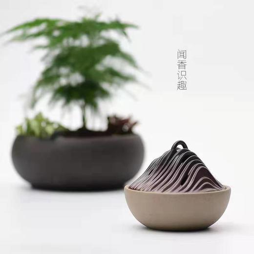 丘陵峦山陶瓷香炉创意禅意香薰炉家用室内净化空气仿古檀香盘香炉 商品图4