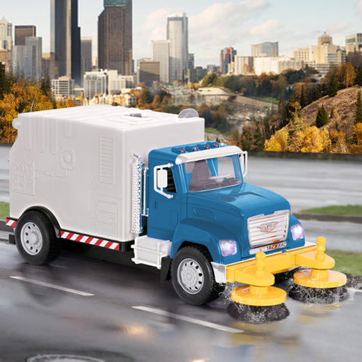  3岁+ | 美国Driven道路清扫车 儿童仿真工程车模型宝宝玩具声光垃圾回收清洁车  商品图0