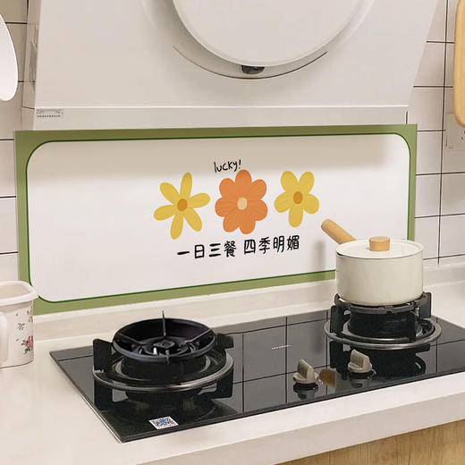厨房防油贴纸防火耐高温防水防潮自粘加厚灶台侧吸油烟机防污墙纸 商品图0