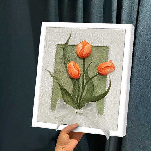 3D立体肌理画郁金香珍珠填充丙烯石英砂数字油画diy手工油彩挂画 商品图9