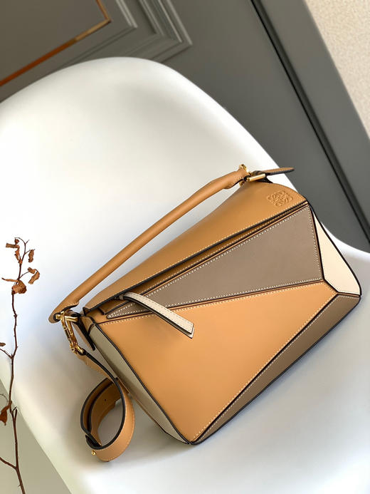 Puzzle Bag（中号29CM）-棕黄拼褐色米白 商品图1