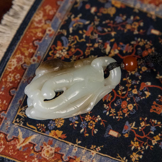 和田玉籽料雕佛手把件 商品图1