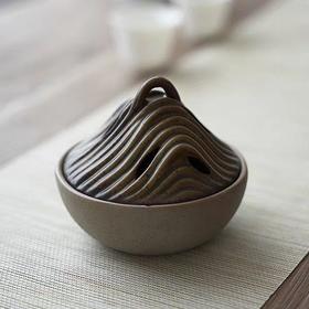 丘陵峦山陶瓷香炉创意禅意香薰炉家用室内净化空气仿古檀香盘香炉