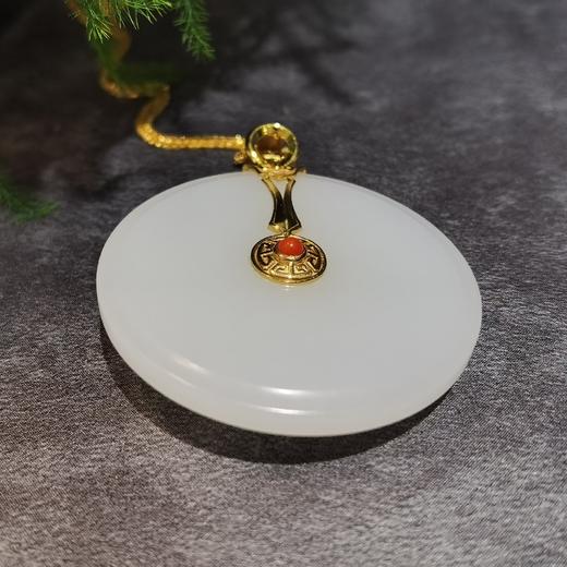 【御珠宫坊】金镶羊脂白玉平安扣 商品图2