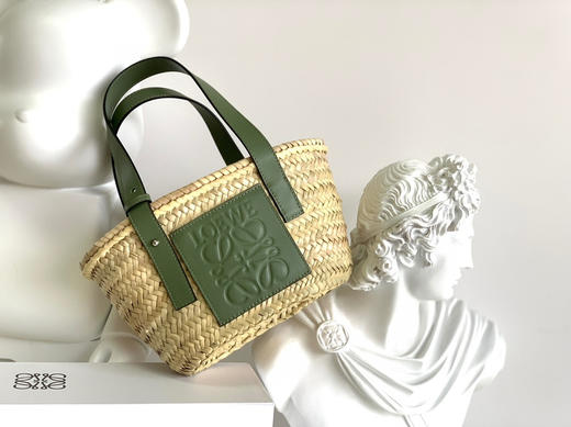 Loe*we🔥草编菜篮子小号-绿色 商品图9