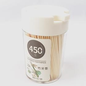 竹之然450支旋转瓶装牙签