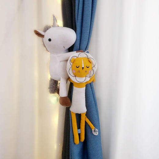 卡通窗帘扣窗帘绑带一对动物公仔儿童房摆件动物造型窗帘装饰一对 商品图9
