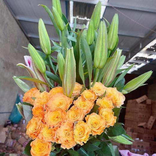 多头黑美人组合花束有香味冷链包邮