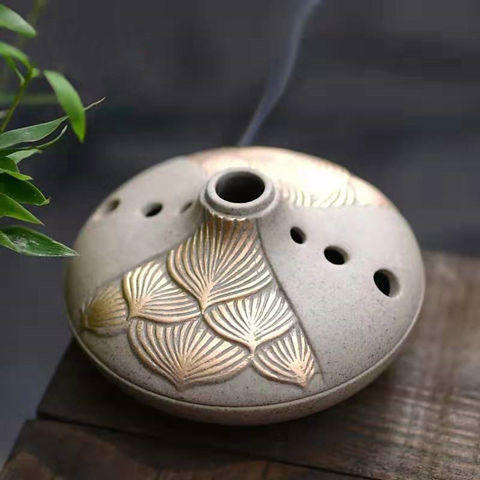 丘陵峦山陶瓷香炉创意禅意香薰炉家用室内净化空气仿古檀香盘香炉 商品图7