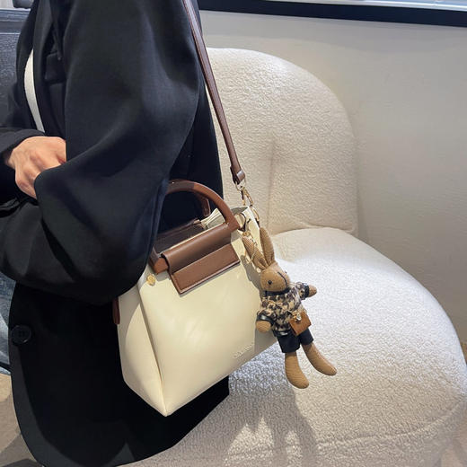 质感包包2022新款潮包包女时尚百搭斜挎包法式小众手提水桶包 商品图6