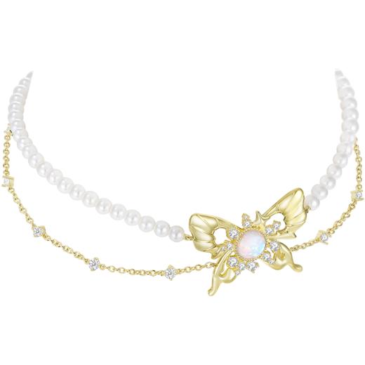 ZEGL设计师幻野系列蝴蝶人造珍珠项链女高级设计感小众叠戴锁骨链 商品图3