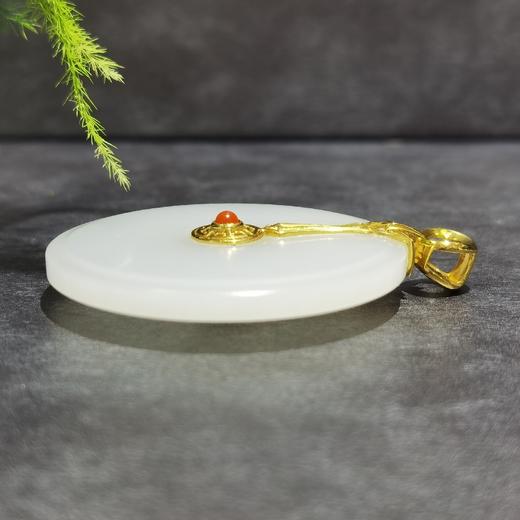 【御珠宫坊】金镶羊脂白玉平安扣 商品图6