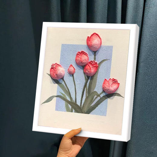 3D立体肌理画郁金香珍珠填充丙烯石英砂数字油画diy手工油彩挂画 商品图8