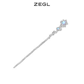 ZEGL设计师浮生若梦系列月光石发簪女夏天简约现代新中式发饰头饰