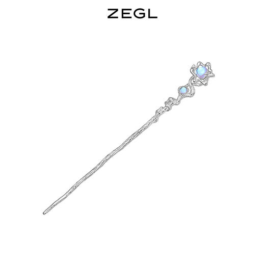 ZEGL设计师浮生若梦系列月光石发簪女夏天简约现代新中式发饰头饰 商品图0