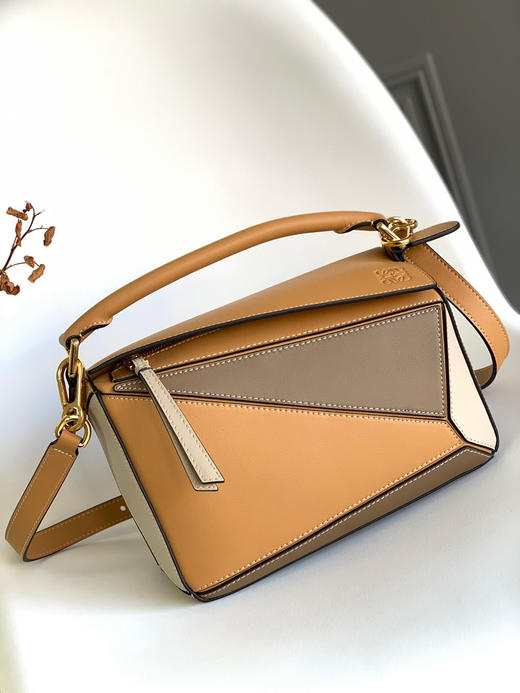 Puzzle small（小号24cm）-棕黄拼褐色米白 商品图1