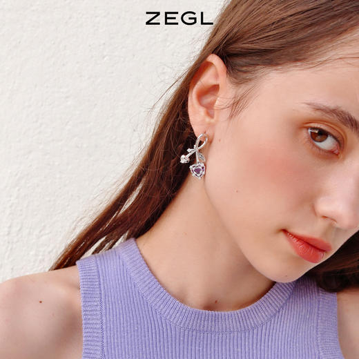 ZEGL设计师幻梦小熊系列爱心樱桃耳环女夏小众设计感耳钉银针耳饰 商品图4
