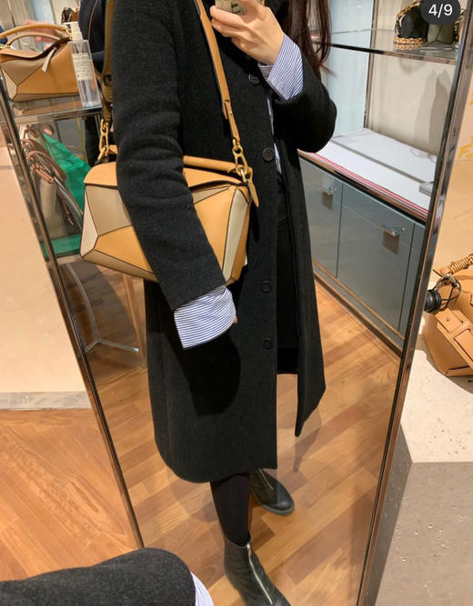 Puzzle Bag（中号29CM）-棕黄拼褐色米白 商品图11