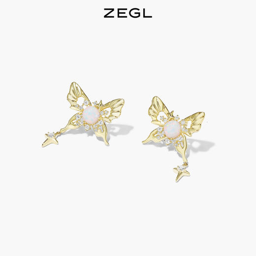 ZEGL设计师幻野系列蝴蝶耳环女小众设计感高级耳钉925银针夏耳饰 商品图1