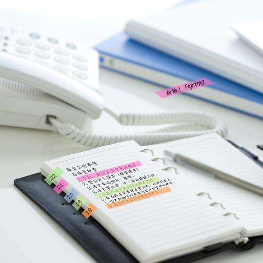 马培德760010荧光膜指示标签贴分类贴小条索引便签贴百事贴书贴 商品图4