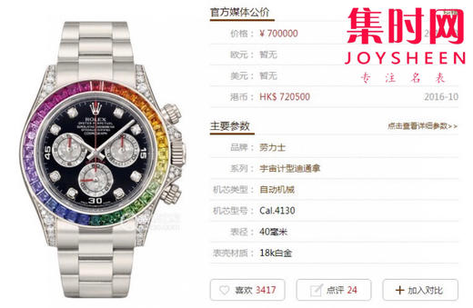 ROLEX劳力士 迪通拿系列“彩虹圈”计时码表 商品图8