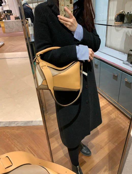 Puzzle Bag（中号29CM）-棕黄拼褐色米白 商品图10