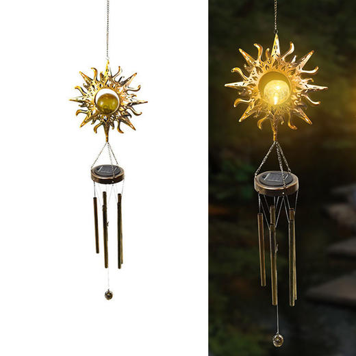 太阳能风铃户外防水房间花园阳台装饰仙气森系小众吊灯挂件 商品图8