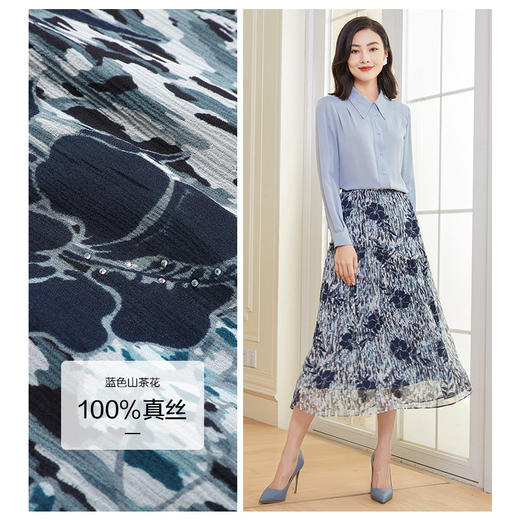 乔万尼真丝半身裙夏季新款女艺术感半裙高级感伞裙DF2D422 商品图1