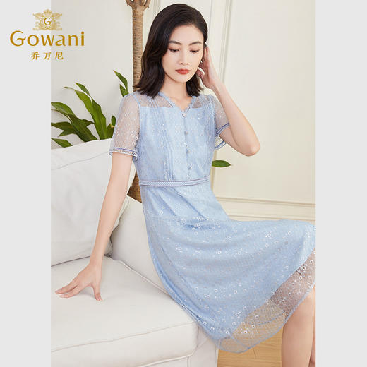 乔万尼连衣裙新款法式经典款小个子气质收腰蕾丝DF2E423 商品图2