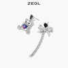 ZEGL设计师幻梦小熊系列蝴蝶结流苏耳环女长款耳钉银针不对称耳饰 商品缩略图2