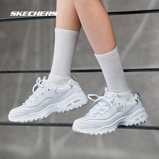 斯凯奇Skechers厚底松糕老爹鞋女士天使鞋小白鞋休闲运动鞋 11979-WSL 商品图0