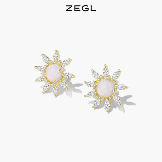 ZEGL设计师幻野系列星芒耳钉女夏季2022年新款潮耳环925银针耳饰 商品图1