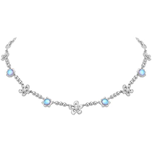 ZEGL设计师浮生若梦系列月光石项链女夏高级设计感小众花朵锁骨链 商品图7