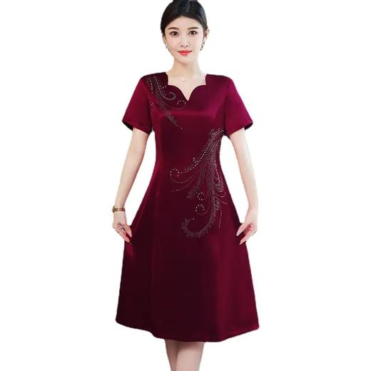 AHM-yqwl5256新款时尚优雅气质修身V领短袖中长款连衣裙 商品图5