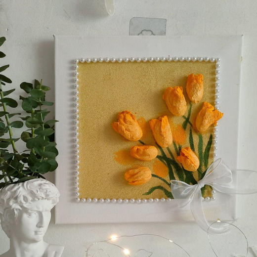 3D立体肌理画郁金香珍珠填充丙烯石英砂数字油画diy手工油彩挂画 商品图6