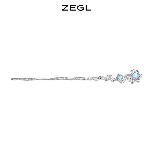 ZEGL设计师浮生若梦系列月光石发簪女夏天简约现代新中式发饰头饰 商品图3