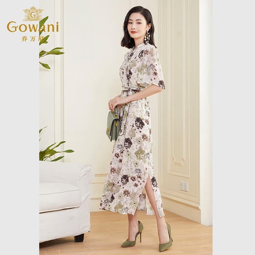 乔万尼真丝连衣裙女夏季新款重磅高端双层真丝桑蚕丝长裙DF2E417 商品图3