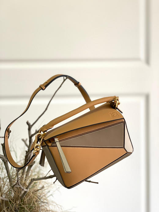 Puzzle small（小号24cm）-棕黄拼褐色米白 商品图0