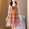 AHM blx9286欧根纱重工刺绣连衣裙大码宽松遮肚显瘦裙 商品缩略图1