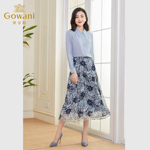 乔万尼重磅真丝衬衫女夏新款桑蚕丝法式长袖上衣DF2C416 商品图1