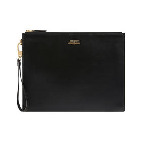 GUCCI 古驰 男士皮革金属字母徽标手拿包 黑色 547613 0YA0G 1000