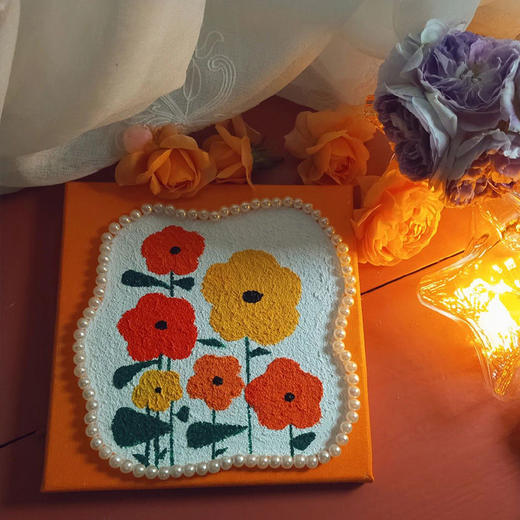 3D立体肌理画郁金香珍珠填充丙烯石英砂数字油画diy手工油彩挂画 商品图5