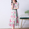 气质印花修身时尚，2022新款夏季短袖碎花改良旗袍别致连衣裙 HRYZ7828 商品缩略图4